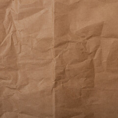 texture of natural crumpled brown paper. background