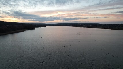 sunset over the lake