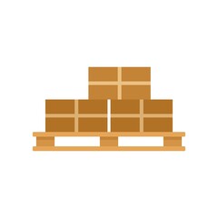 Parcel pallet icon flat isolated vector