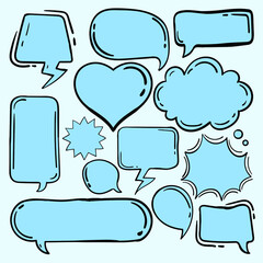 Fototapeta premium Collection of speech bubbles hand drawn Free Vector