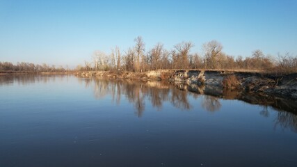 Fototapeta premium reflection of trees in the water