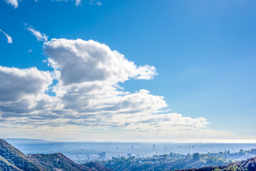 Fototapeta na wymiar Blue sky with clouds over Los Angeles