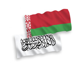 Flags of Taliban and Belarus on a white background