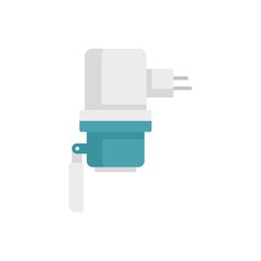 Car charger plug icon flat isolated vector
