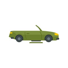 Hybrid cabriolet car icon flat isolated vector