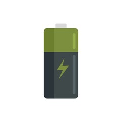 Eco battery icon flat isolated vector