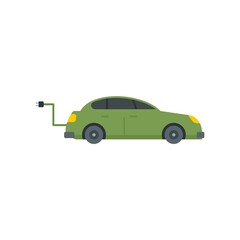 Hybrid car icon flat isolated vector