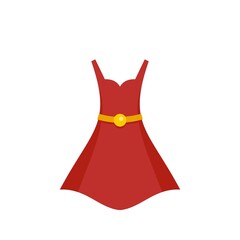 Shop red dress icon flat isolated vector