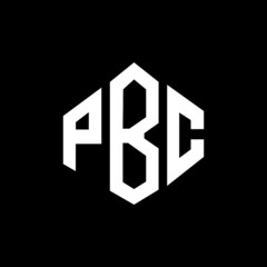 PBC letter logo design with polygon shape. PBC polygon and cube shape logo design. PBC hexagon vector logo template white and black colors. PBC monogram, business and real estate logo.