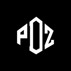 PDZ letter logo design with polygon shape. PDZ polygon and cube shape logo design. PDZ hexagon vector logo template white and black colors. PDZ monogram, business and real estate logo.