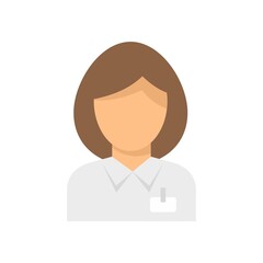 Fototapeta premium Shop woman seller icon flat isolated vector