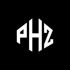 PHZ letter logo design with polygon shape. PHZ polygon and cube shape logo design. PHZ hexagon vector logo template white and black colors. PHZ monogram, business and real estate logo.