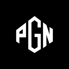 PGN letter logo design with polygon shape. PGN polygon and cube shape logo design. PGN hexagon vector logo template white and black colors. PGN monogram, business and real estate logo.