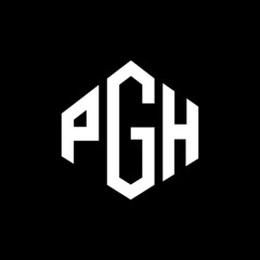 PGH letter logo design with polygon shape. PGH polygon and cube shape logo design. PGH hexagon vector logo template white and black colors. PGH monogram, business and real estate logo.