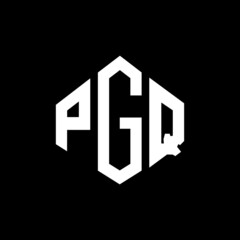 PGQ letter logo design with polygon shape. PGQ polygon and cube shape logo design. PGQ hexagon vector logo template white and black colors. PGQ monogram, business and real estate logo.
