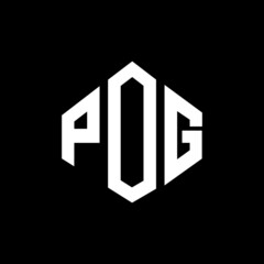 POG letter logo design with polygon shape. POG polygon and cube shape logo design. POG hexagon vector logo template white and black colors. POG monogram, business and real estate logo.