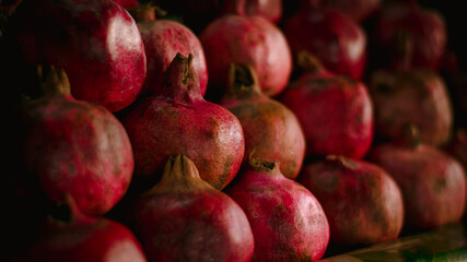pomegranate in a market