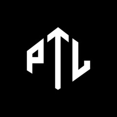 PTL letter logo design with polygon shape. PTL polygon and cube shape logo design. PTL hexagon vector logo template white and black colors. PTL monogram, business and real estate logo.