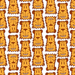 Cute tigers pattern forchildish wallpaper or pajamas designs. - 478366037