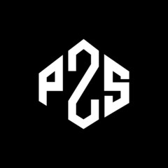 PZS letter logo design with polygon shape. PZS polygon and cube shape logo design. PZS hexagon vector logo template white and black colors. PZS monogram, business and real estate logo.