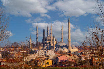 uc serefeli mosque and selimiye mosque intertwined