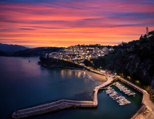 Naklejka premium View of Lastres, one of the most beautiful villages of Cantabrian coast