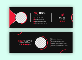 Business Email Signature Template Design. With Two Types Of Different Designs And Vector illustrations. And One Colors Variations