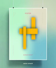 Poster covers with color vibrant gradient background. Trendy modern design. Vector templates for placards, banners, flyers, presentations and reports. Vector illustration. Eps10