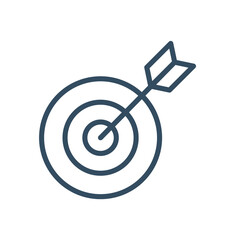 Target line icon. Marketing targeting strategy symbol. Aim with arrows sign. Quality design element. Editable stroke. Vector