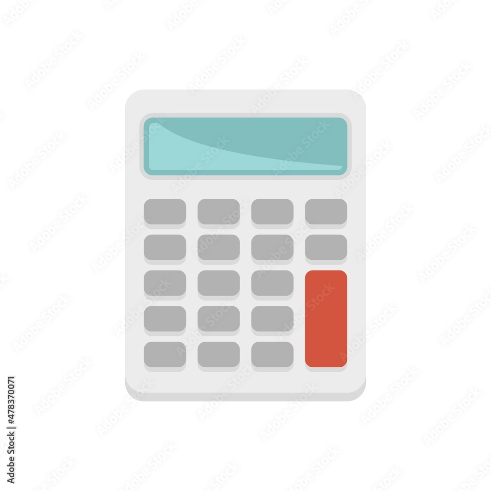 Poster button calculator icon flat isolated vector