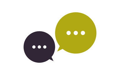 Chat bubble and speech flat vector illustration.
