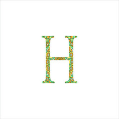 Color and white Alphabet mandala coloring page