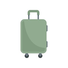 Immigrants travel bag icon flat isolated vector