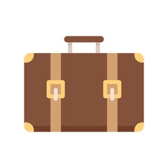 Immigrants suitcase icon flat isolated vector