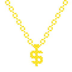 Bandit's gold chain. Vector illustration.