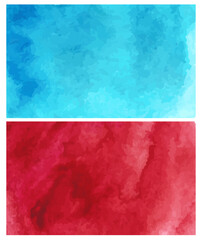 watercolor background vector, blue and red abstract gradient color