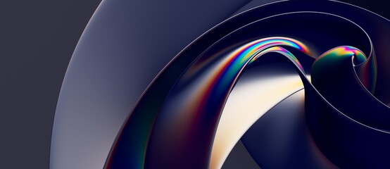 Liquid shapes abstract holographic 3D wavy background