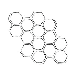 propolis honeycomb sketch. hand drawn honey comb. Black and white image bee wax. Bee honey and propolis doodle vector. - obrazy, fototapety, plakaty
