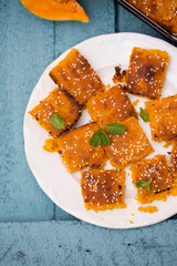 Pieces of casserole