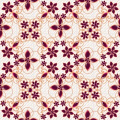 Vintage jewelry seamless pattern with colored gems...Flowers made of precious stones...