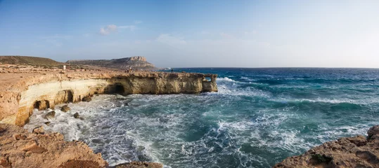 Foto op Canvas panorama of sea caves at cape greco peninsula, cyprus © c-foto