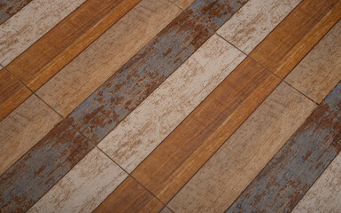 Natural wood floor design tiles joined as a background