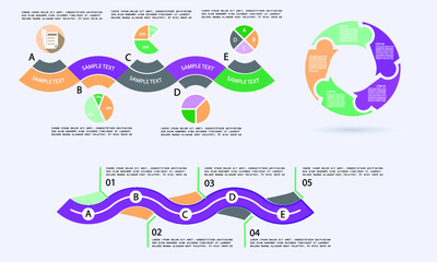 Flat business infographic template, vector illustration