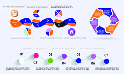 Flat business infographic template, vector illustration
