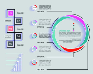 Flat business infographic template, vector illustration
