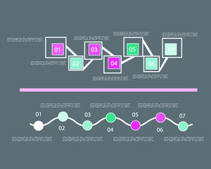 Flat business infographic template, vector illustration