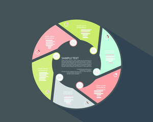 Flat business infographic template, vector illustration