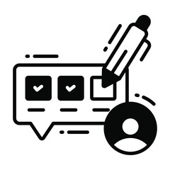 write review icon, Survey and Feedback, modern vector illustration 