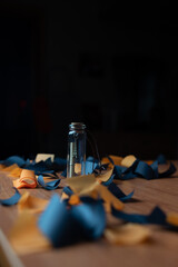 transparent pendant a present for good luck on a dark background