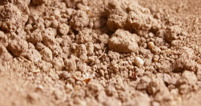 Soil stirring up while earthquake